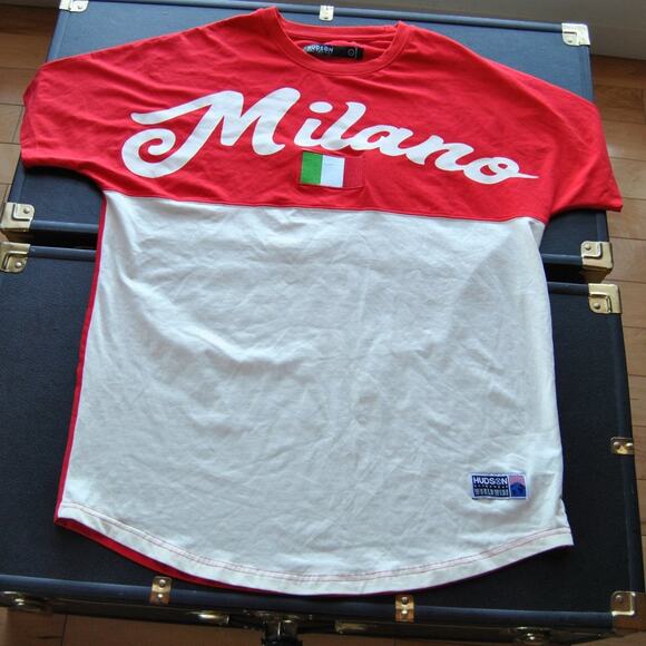 Welcome to Milano Italy Large Red Short Sleeve Shirt - Picture 1 of 9